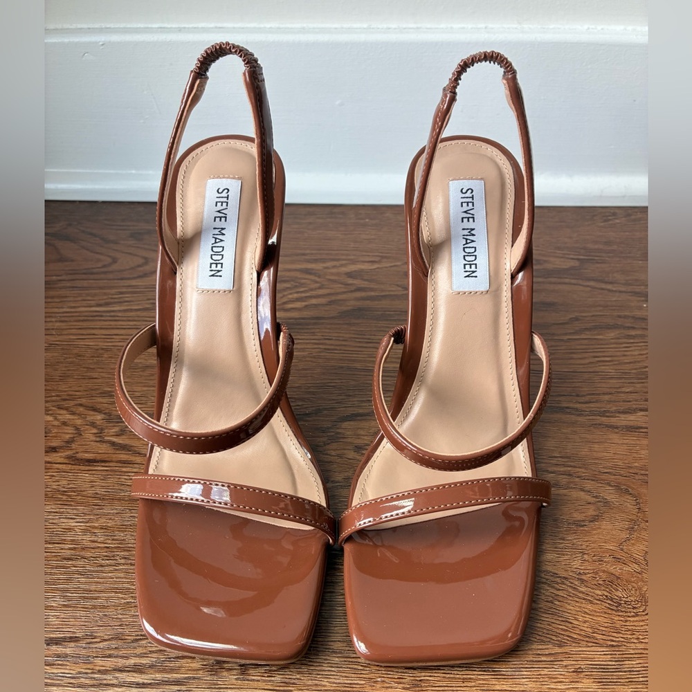 Steve Madden Like New Brown Gracey Square Toe Strappy Heels - Size 7M - Picture 2 of 7